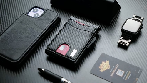 Portafoglio in alluminio impermeabile con blocco RFID, funzione pop-up e slot ID - Foto 7 di 12