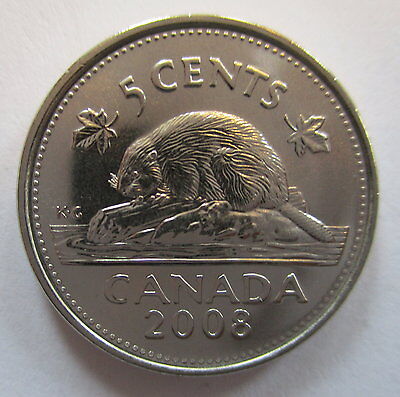 2008 Canadian Prooflike Nickel $0.05