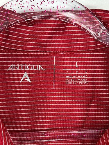 Antigua Golf Shirt Men's S L Red/Gray Ohio State Buckeyes Football 2021 - Picture 3 of 9