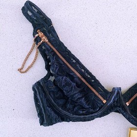 Agent Provocateur Soiree Terri Navy Zip Bra - Size 32B - New