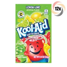 12x Packets Kool-Aid Lemon Lime Caffeine Free Soft Drink Mix | Fast Shipping! |