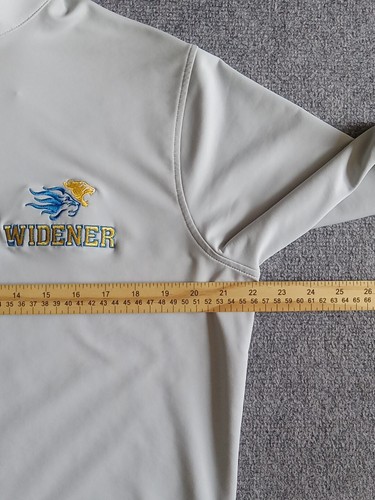 Peter Millar Perth Performance 1/4 Zip Men's M Gray Stretch Widener University - Picture 9 of 12
