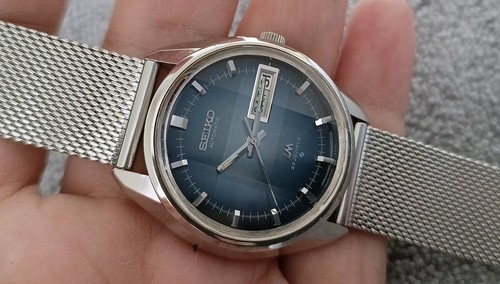 SCHÖNE VINTAGE SEIKO LM 5606-7281 BLAUES ZIFFERBLATT AUTOMATIK 23 JEWELS JAPAN UHR - Bild 2 von 16