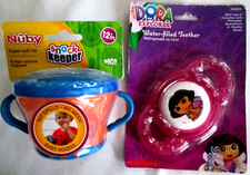 2/pc Nuby Soft Lid Snack Keeper Water Filled Refi to Cool Teether BPA Free