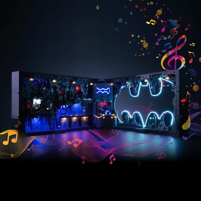 BrickBling LED Light Kit Compatible with Lego Batcave Shadow Box, Music Versi...