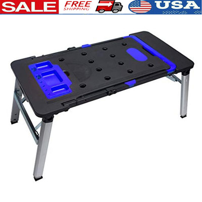 7-in-1 Workbench Dolly Scaffold Creeper Car Tool W/ Power Strip Caster Wheels US
