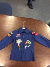 2-CUB SCOUT/1-BOY SCOUT UNIFORM W/BADGES PATCHES