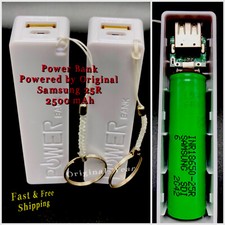 2 Power Bank USB Charger For iPhone Samsung 25R Li-ion Battery 2500mAh Included
