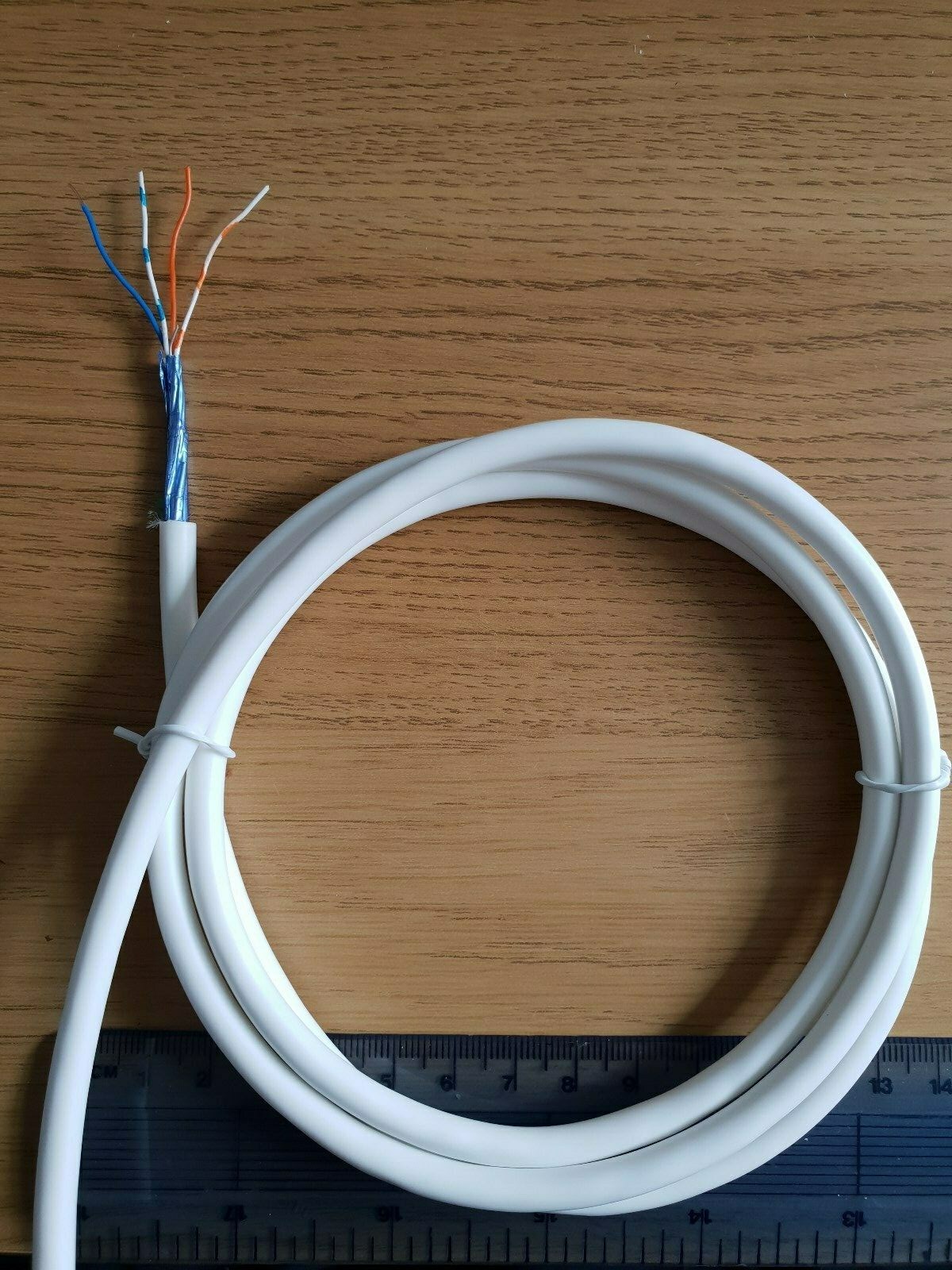 Cavo Bianco Telefono Con Clip Cavo Telefonico Piatto Bianco BT 15 Metri - 2 Coppie (4 Fili) Con Clip - Per Installazioni Interne Cavo Telefonico Cina