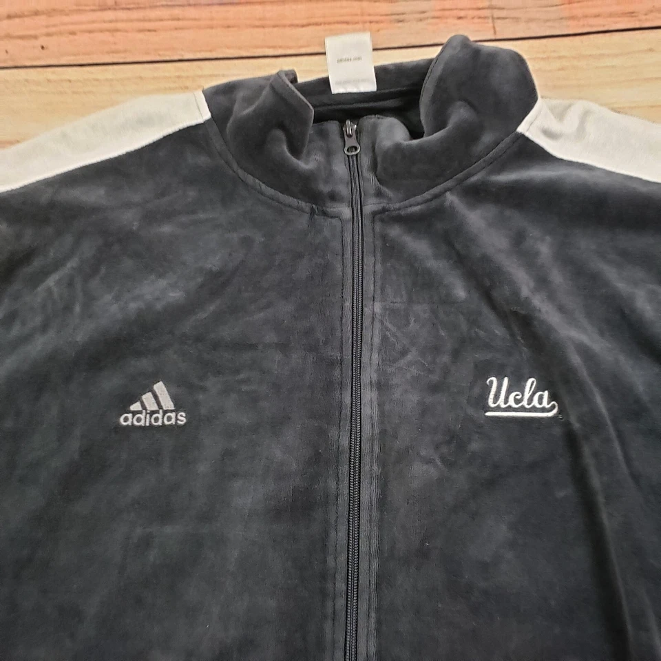 VINTAGE Adidas Jacket Mens 2XL XXL Gray UCLA Bruins Track Basketball Team Issue - Image 3 of 4