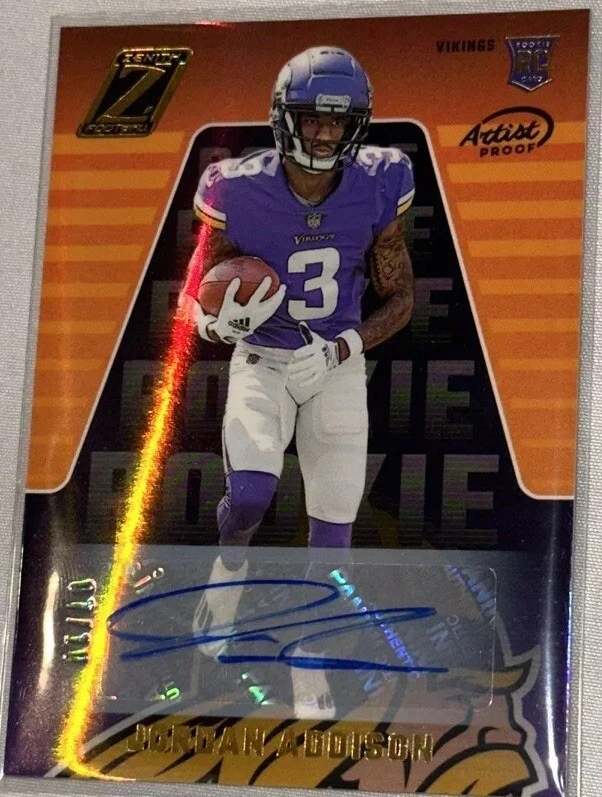 JORDAN ADDISON 2023 PANINI ZENITH ROOKIE ARTIST PROOF AUTOGRAPH AUTO #/10 T2271 - Image 2 of 3