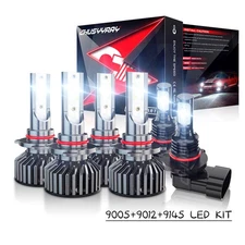 6x White LED Headlight Hi/Lo + Fog Bulbs For Dodge RAM 1500 2500 3500 2013-2015