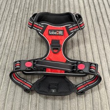 tobeDRI No Pull Dog Harness Size Medium Reflective Oxford Black/Red Adjustable