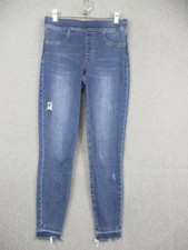 Spanx Jegging Jeans Womens Medium Blue Medium Wash High Rise Slim Distressed