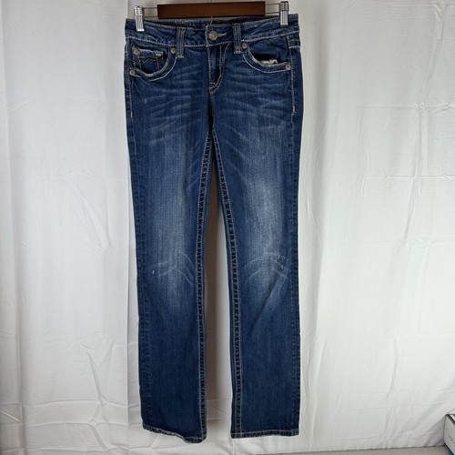 Miss Me Sunny Straight Jeans Damskie 28 Niebieskie DK 14C Mid Rise Stretch Denim - Zdjęcie 1 z 19
