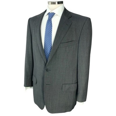 Ermenegildo Zegna Sport Coat Mens 40R Charcoal Fine Worsted Super 100s Wool