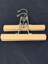 2 Vintage Wooden Pant Hangers Skirt Slacks with Metal Clamps 9  