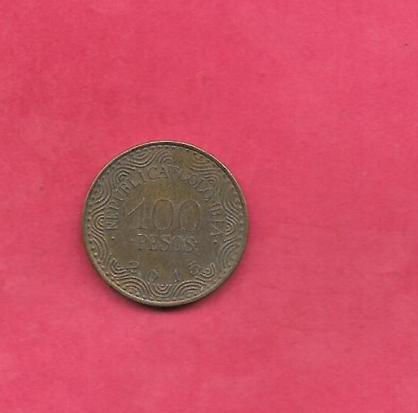COLOMBIA KM296 2015 VF-VERY FINE CIRCULATED RECENT 100 PESO BIRD COIN