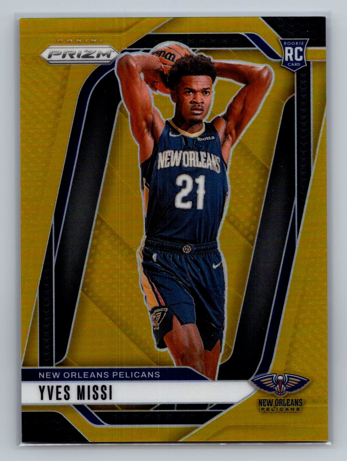 Yves Missi 2024-25 Panini Prizm #233 Prizms True Gold #/10 Rookie RC Pelicans