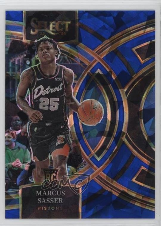2023 Panini Select Premier Level Blue Cracked Ice Prizm Marcus Sasser #114 w1s