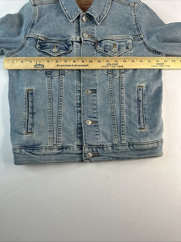 Levis Denim Trucker Jean Jacket Women's Size Med Blue Faded Cotton Stretch - Bild 6 von 8