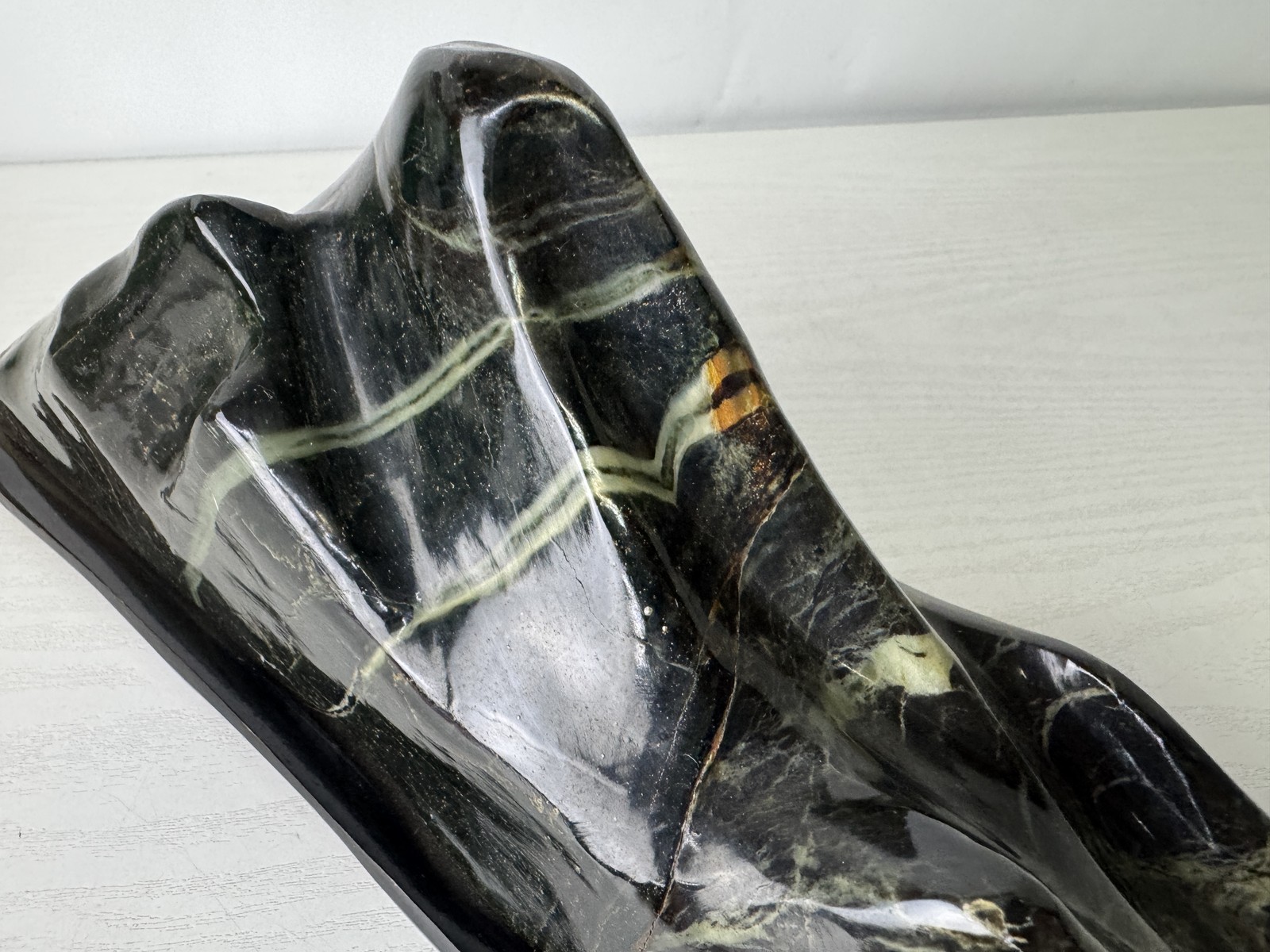 Y9988 OKIMONO Suiseki viewing stone wooden stand Japan antique interior ornament