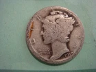 Worn edges 1919 P  Mercury Dime - album filler , actual coin in photo