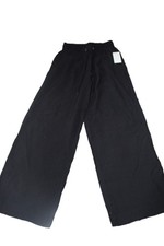 A New Day Wide Leg Black Pull On Draw String Loose Flowy Pants Women's Small NWT