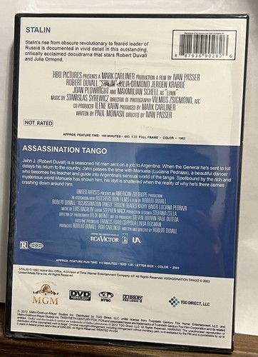 Stalin & Assassination Tango 2 Films DVD Robert Duvall NEW SEALED - Imagen 2 de 2