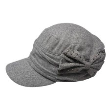 Unbranded Cadet Army Cap Gray One Size Stretchable Lightweight Rhinestone Blank