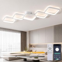 LED Deckenleuchte Dimmbar Wohnzimmerlampe 5-Ring Design Fernbedienung 54W 5400LM