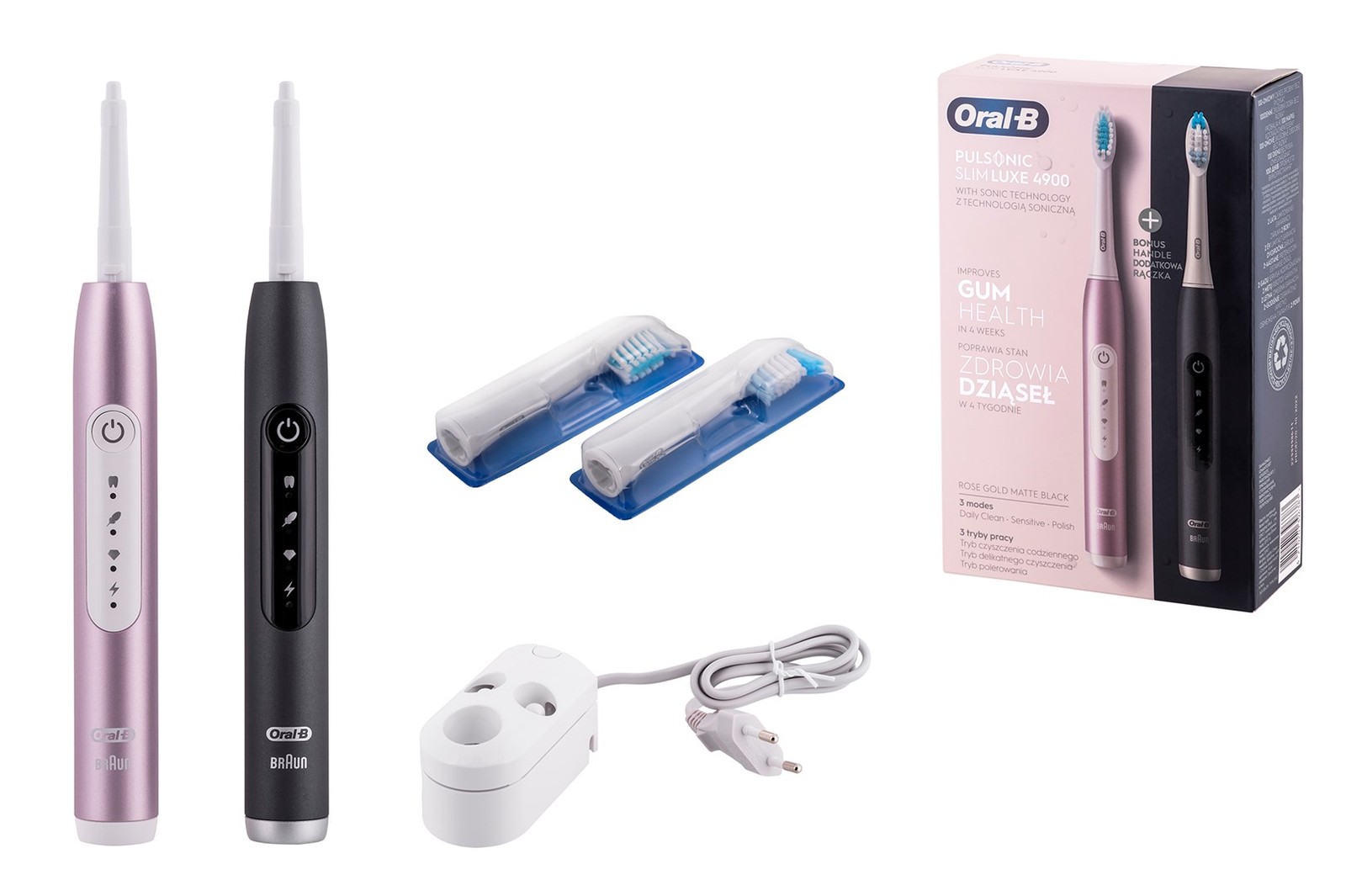 4210201396383 Oral-B Pulsonic Slim Luxe 4900 Zwei Schallzahnbrsten Schwarz Ros 32490₽