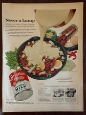1956 CARNATION Evaporated Milk Vintage Print Ad Creamed Chipped Beef Skillet
