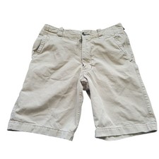 Abercrombie Fitch Shorts Boys 14 Beige Flat Front Chino Khaki Distressed