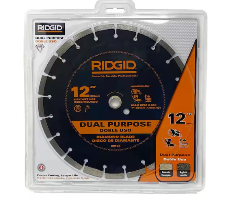 BRAND NEW -RIDGID 12 in. Dual-Purpose Diamond Blade
