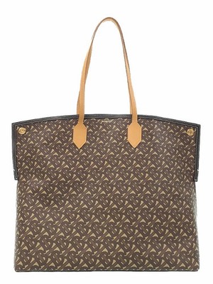 BURBERRY Large Monogram E Canvas Society 8032165 Brown Tote
