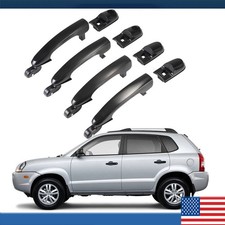 Set Of 4 Exterior 4-door Handle Black For Hyundai Tucson 2005-2009 With Keyhole Set Of 4 Exterior 4-door Handle Black For Hyundai Tucson 2005-2009 With Keyhole