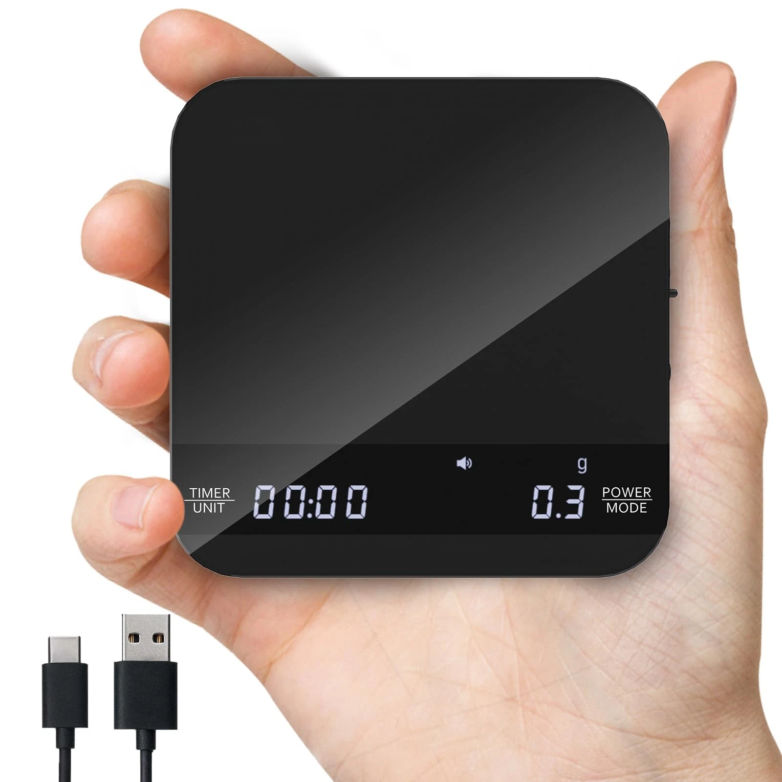 Coffee Scale with Auto Timing, Mini Rechargeable Espresso Scale with Timer, 2...