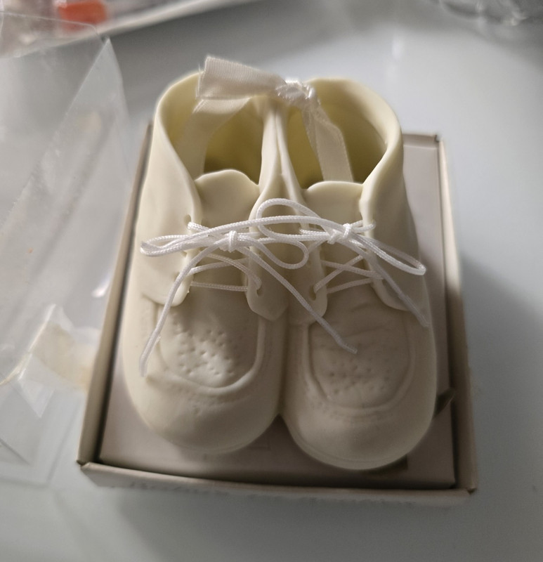 Department 56 Baby's 1st Booties Bisque White Boot Ornament Baby's First 8361-5