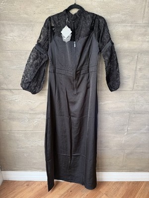 Killstar It's Black Friday Isabeau Curse Maxi Dress Womens Neck Long Sleeve XL