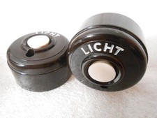 Bakelit Lichttaster Taster Aufputz Schalter schwarz alt Steckdose Busch