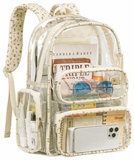 CAMTOP Clear Backpack Heavy Duty Transparent Bag See Through BookBag for Student