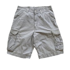 Y2K Levis Cargo Shorts 33 Waist Vintage Gray Heavy Cotton Military 11" 2000