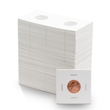 100 Coin Shield Penny 2x2 Coin Flips Mylar Cardboard Holders 1 Cent PVC Free