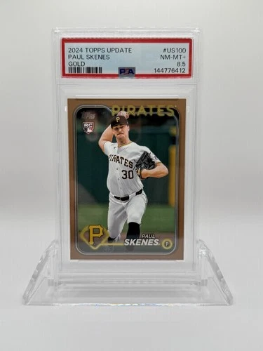 2024 Topps Update Series Paul Skenes #US100 Gold White Uni /2024 (RC) PSA 8.5