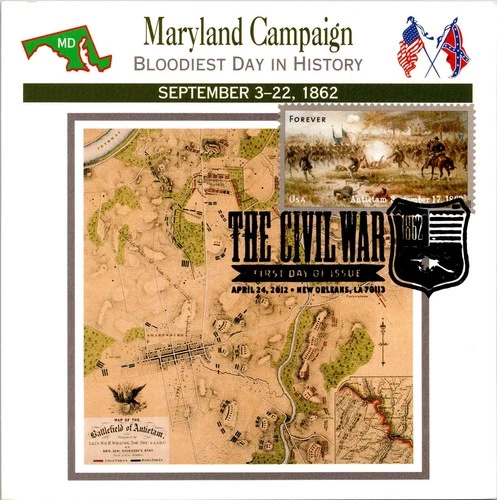 Dr Jim Stamps Maximum Card Antietam 1862 Forever The Civil War Fdc