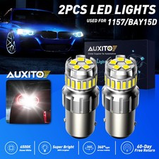 AUXITO 1157 Tail White LED Stop Reverse Brake Parking Signal Light Turn 2x Bulbs