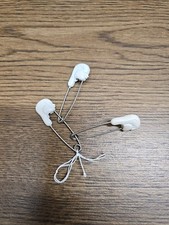 Diaper Pin Set Of 4 Stainless Steel Baby Boomer White Baby Bird Vintage 1950  s