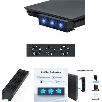 Intelligent External Auto Temp Control 3-Fan Cooler PS4 Slim