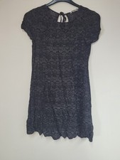 ​H&M Black & White Geometric Mini Dress UK 6 Cap Sleeve Summer Party Tie Back